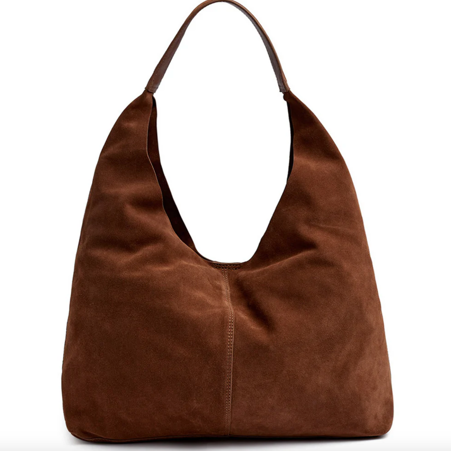 Shopper aus weichem Wildleder - Cognac