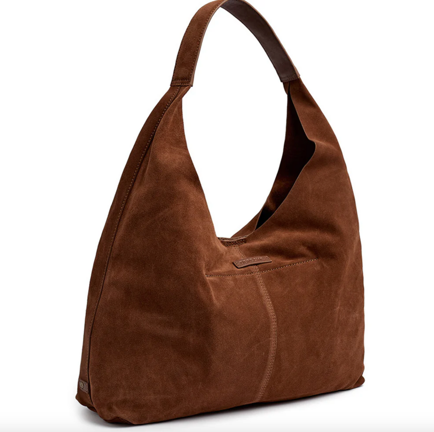 Shopper aus weichem Wildleder - Cognac