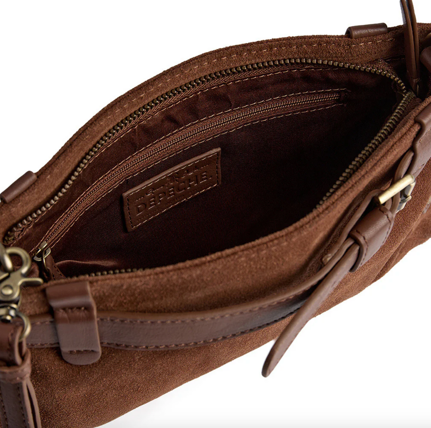 Clutch Veloursleder - Cognac