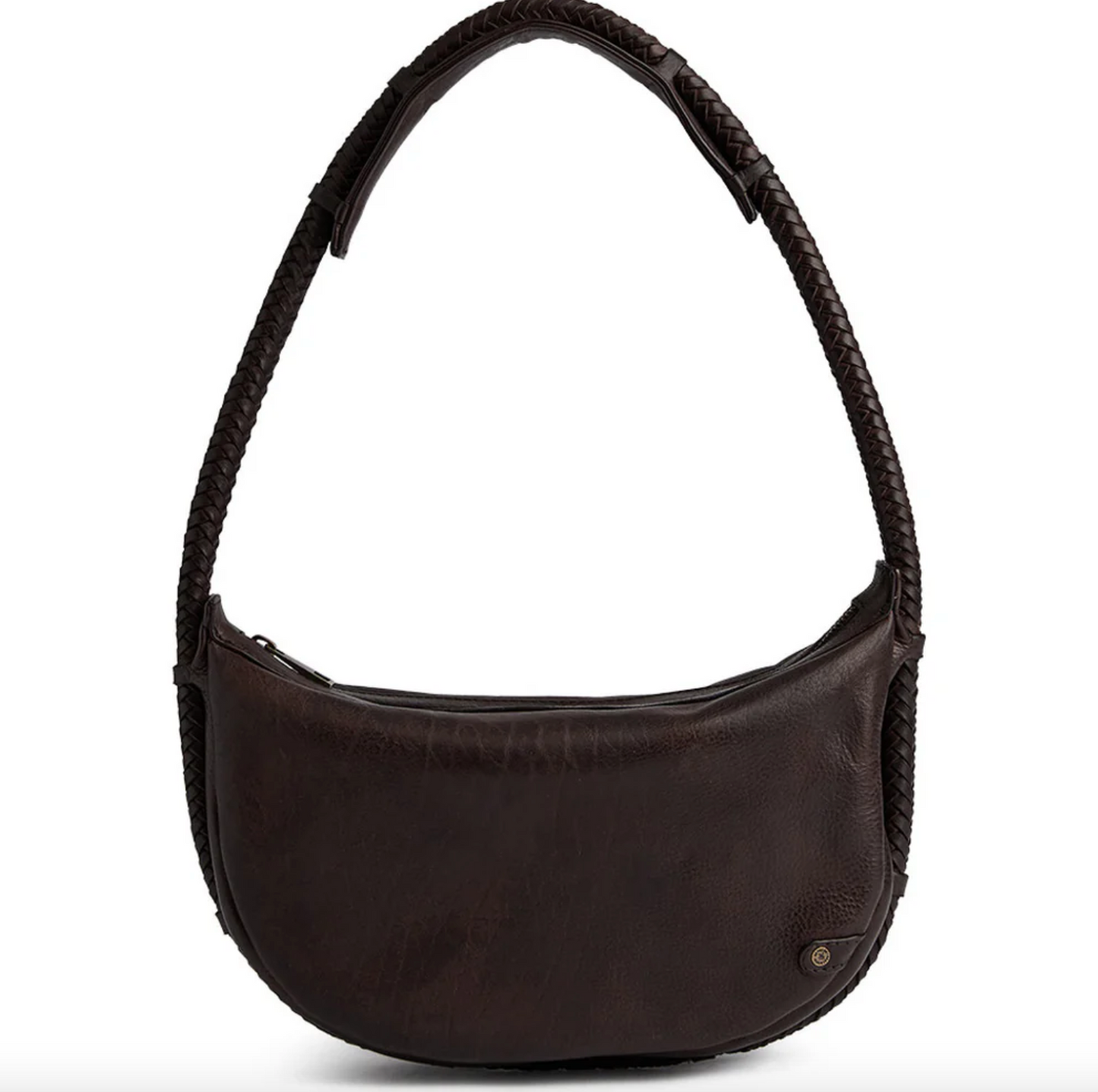 Handtasche mit schönem geflochtenem Riemen - Braun