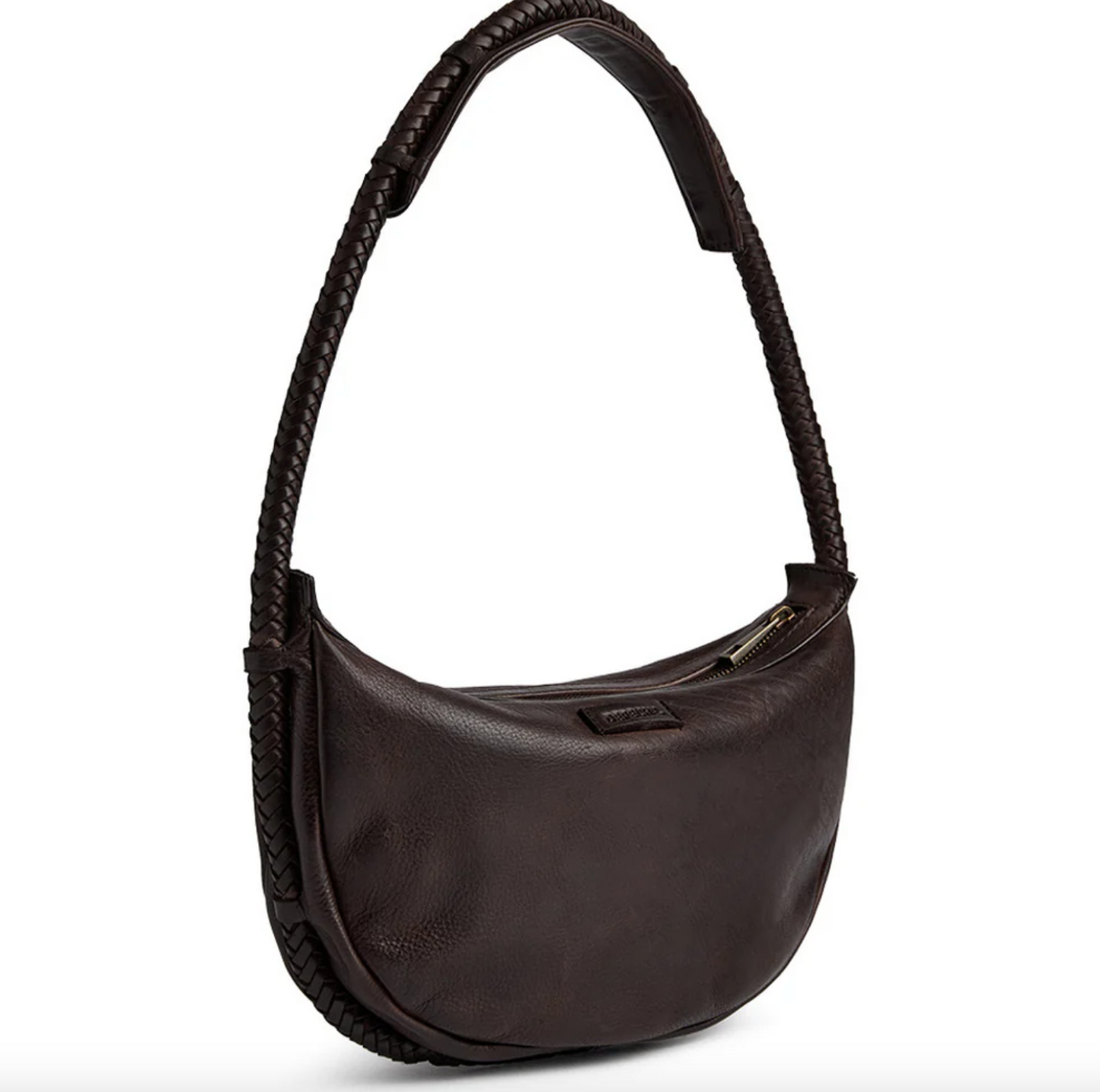 Handtasche mit schönem geflochtenem Riemen - Braun