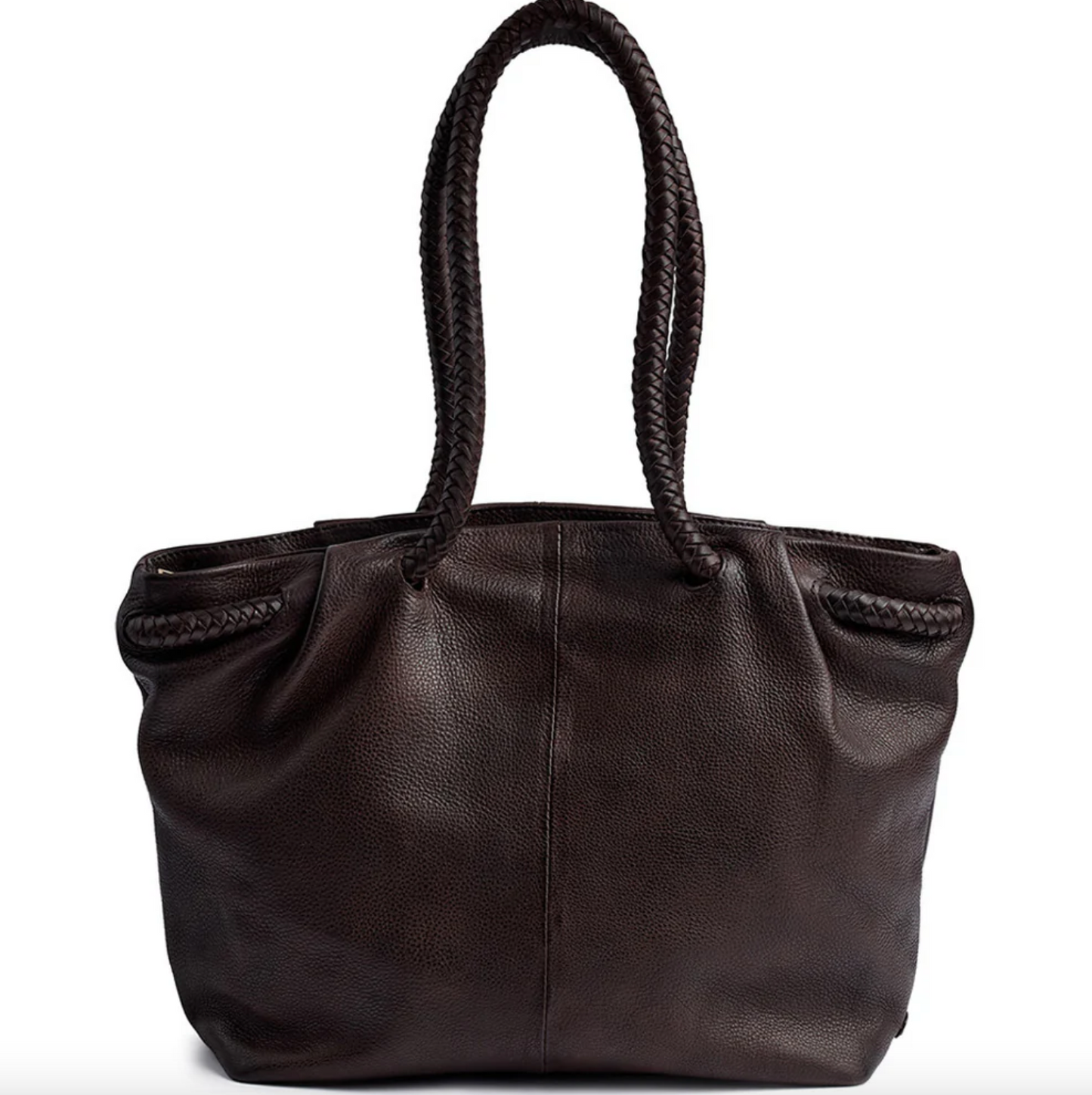 Schultertasche mit schönem geflochtenem Riemen - Braun
