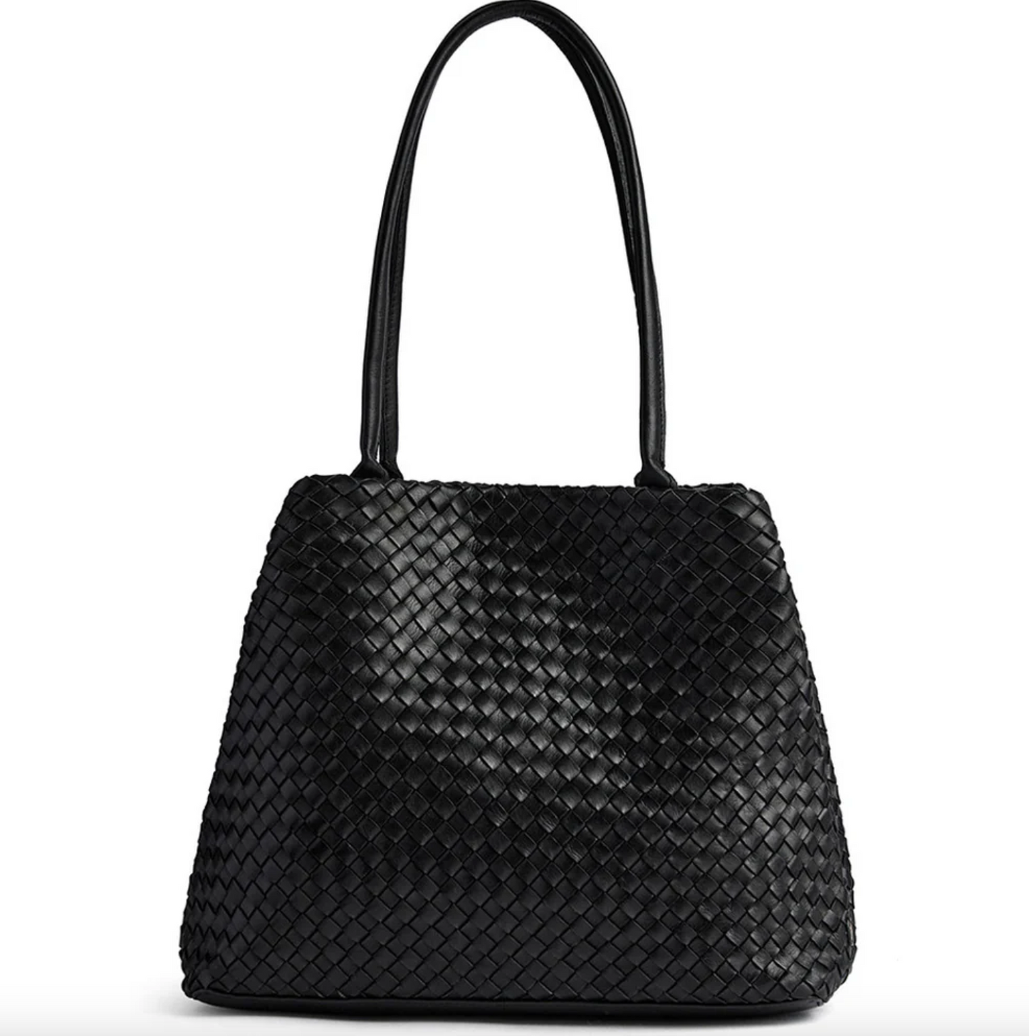 Shopper aus geflochtenem Leder - Black