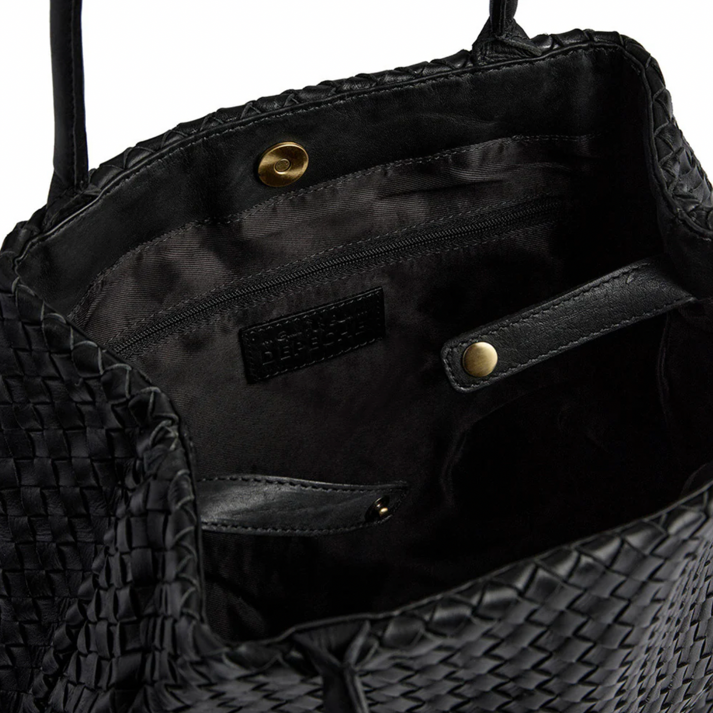 Shopper aus geflochtenem Leder - Black