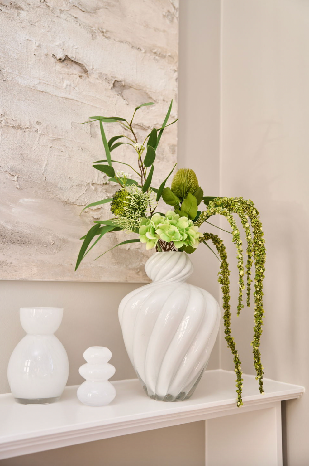 Vase ART weiß mundgeblasen