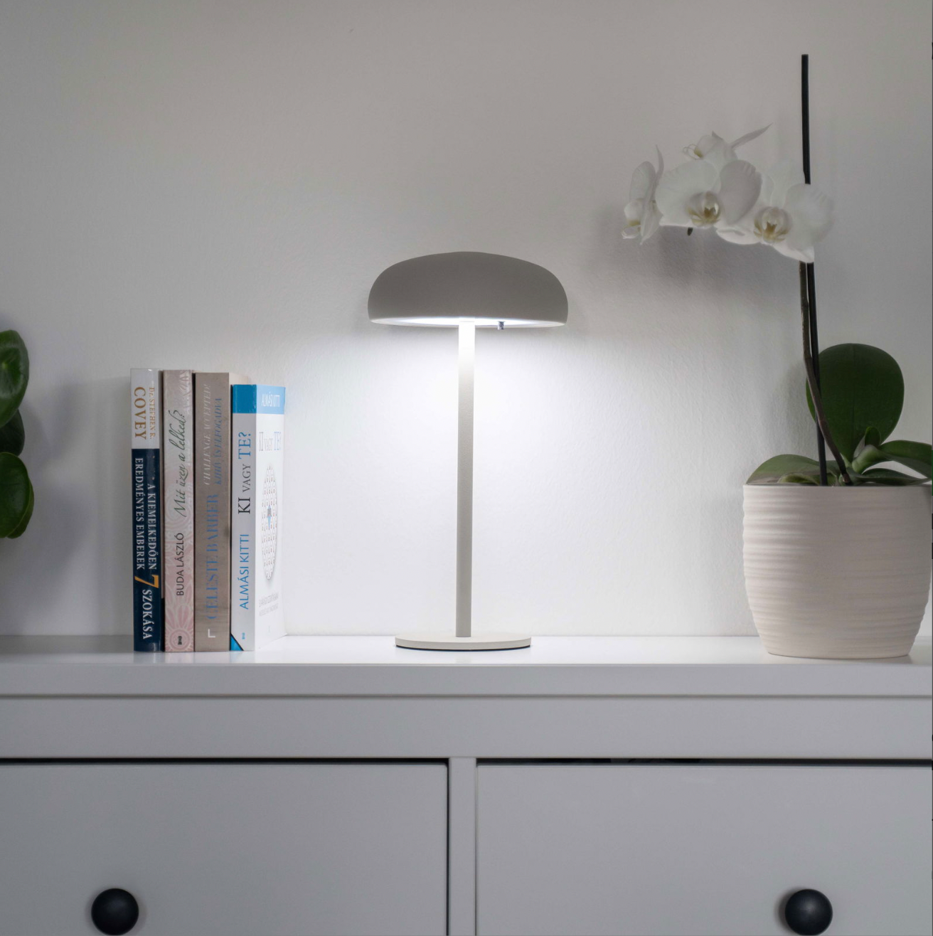 Isolde LED Touch Tischlampe. Schwarz/Beige