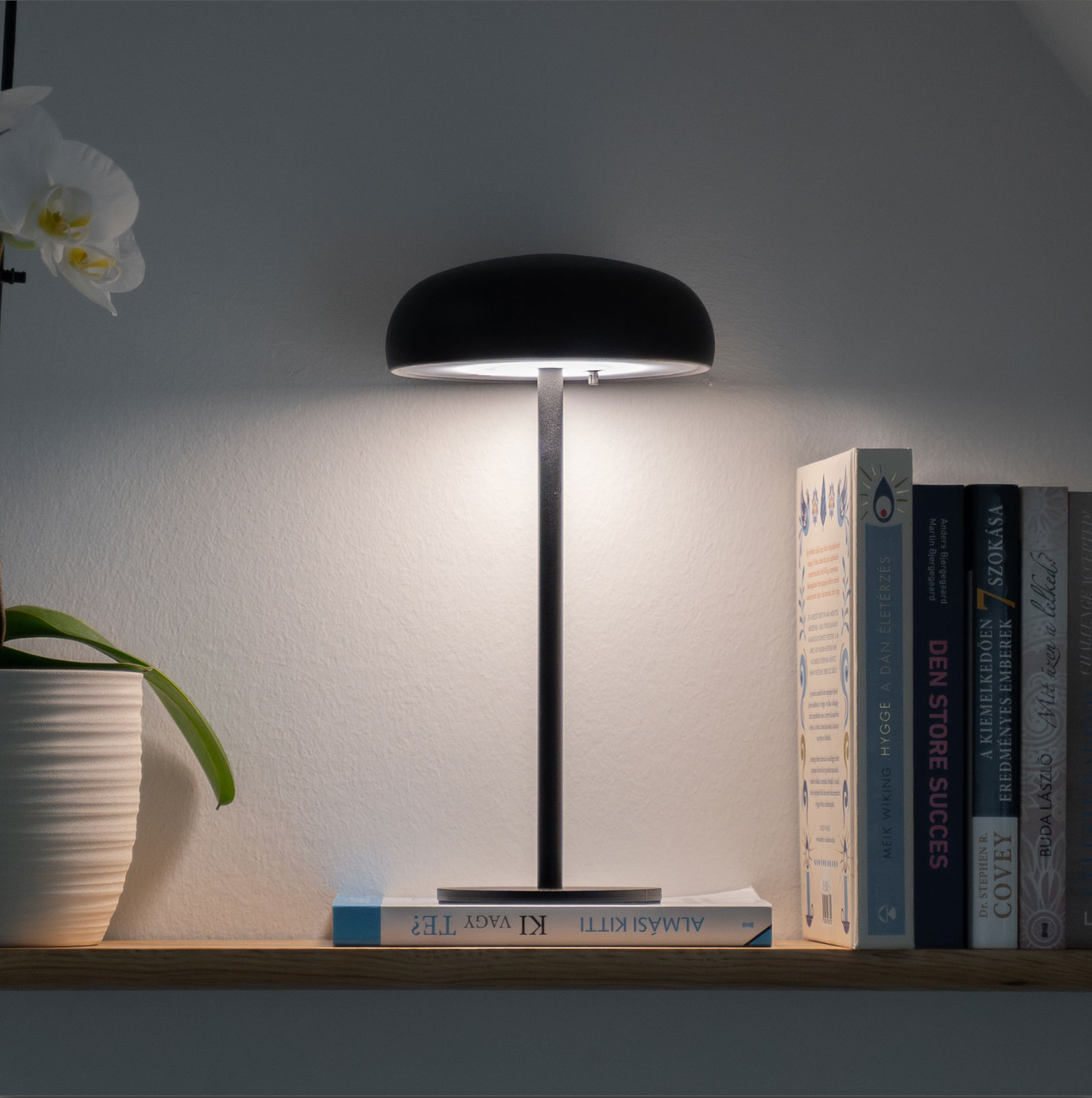 Isolde LED Touch Tischlampe. Schwarz/Beige