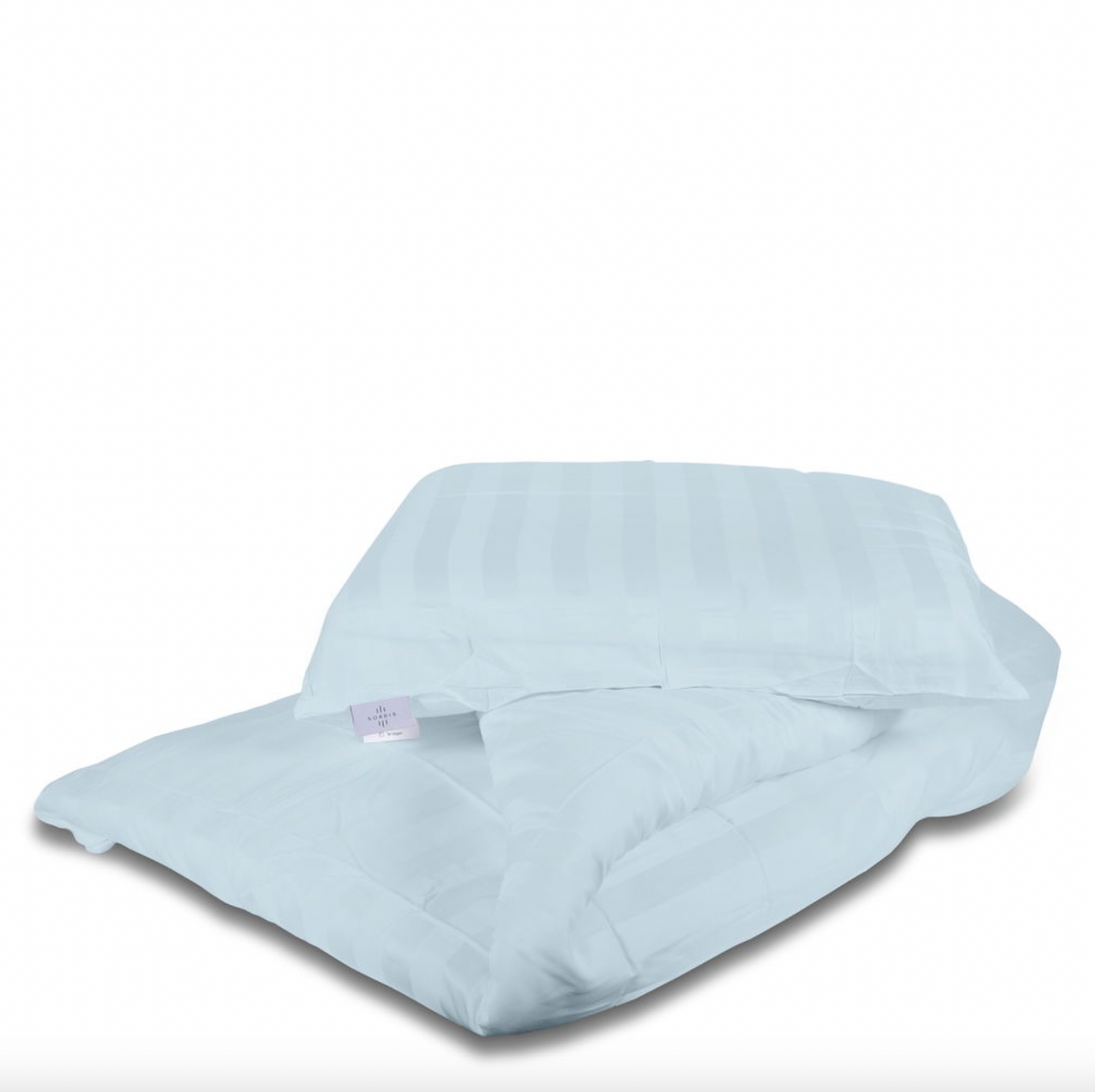 Bambus-Satin Bettwäsche, Hellblau 140x200 - 63x60