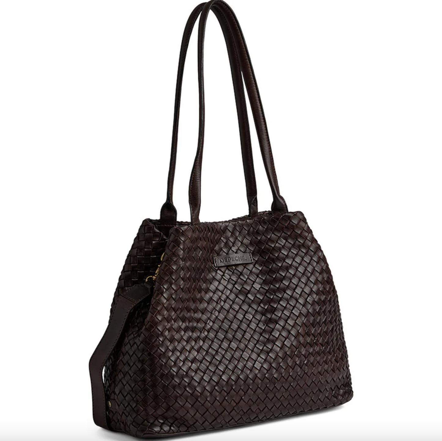 Shopper aus geflochtenem Leder - Braun