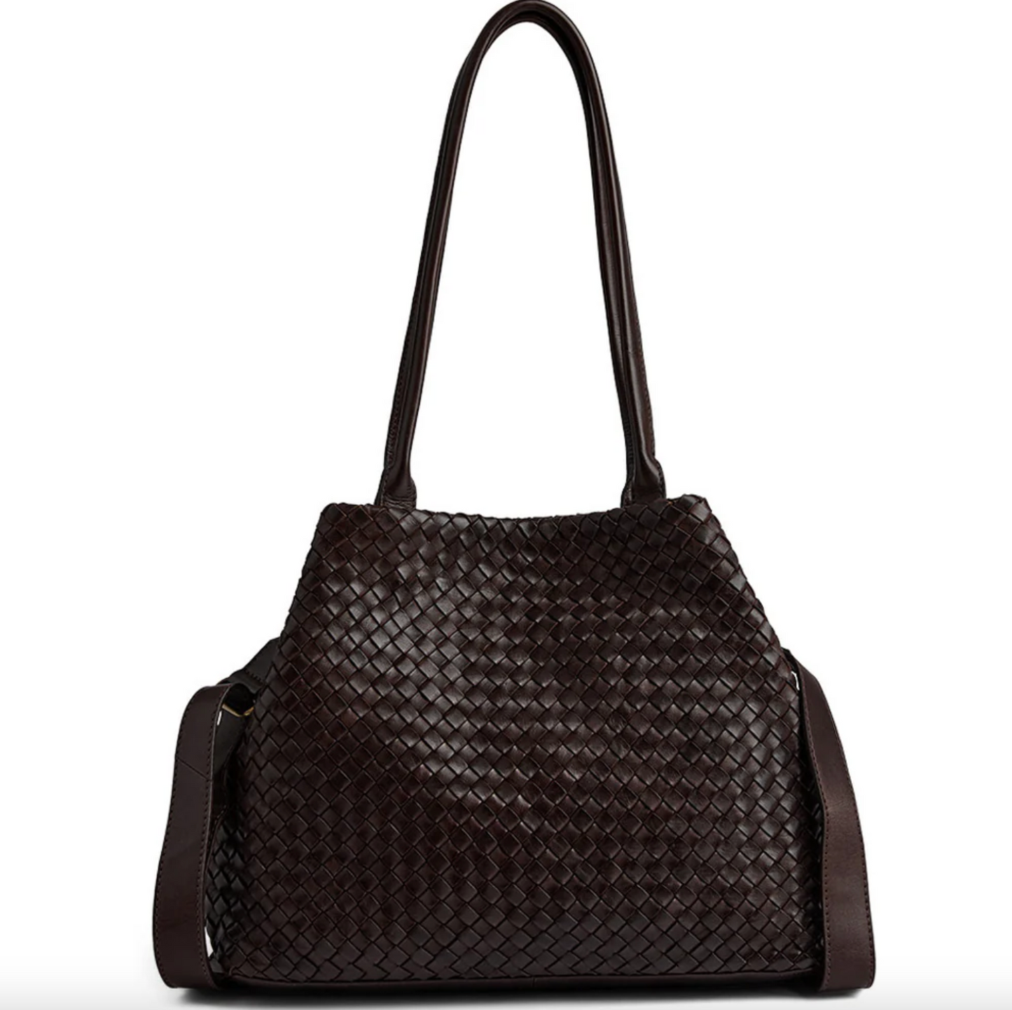 Shopper aus geflochtenem Leder - Braun