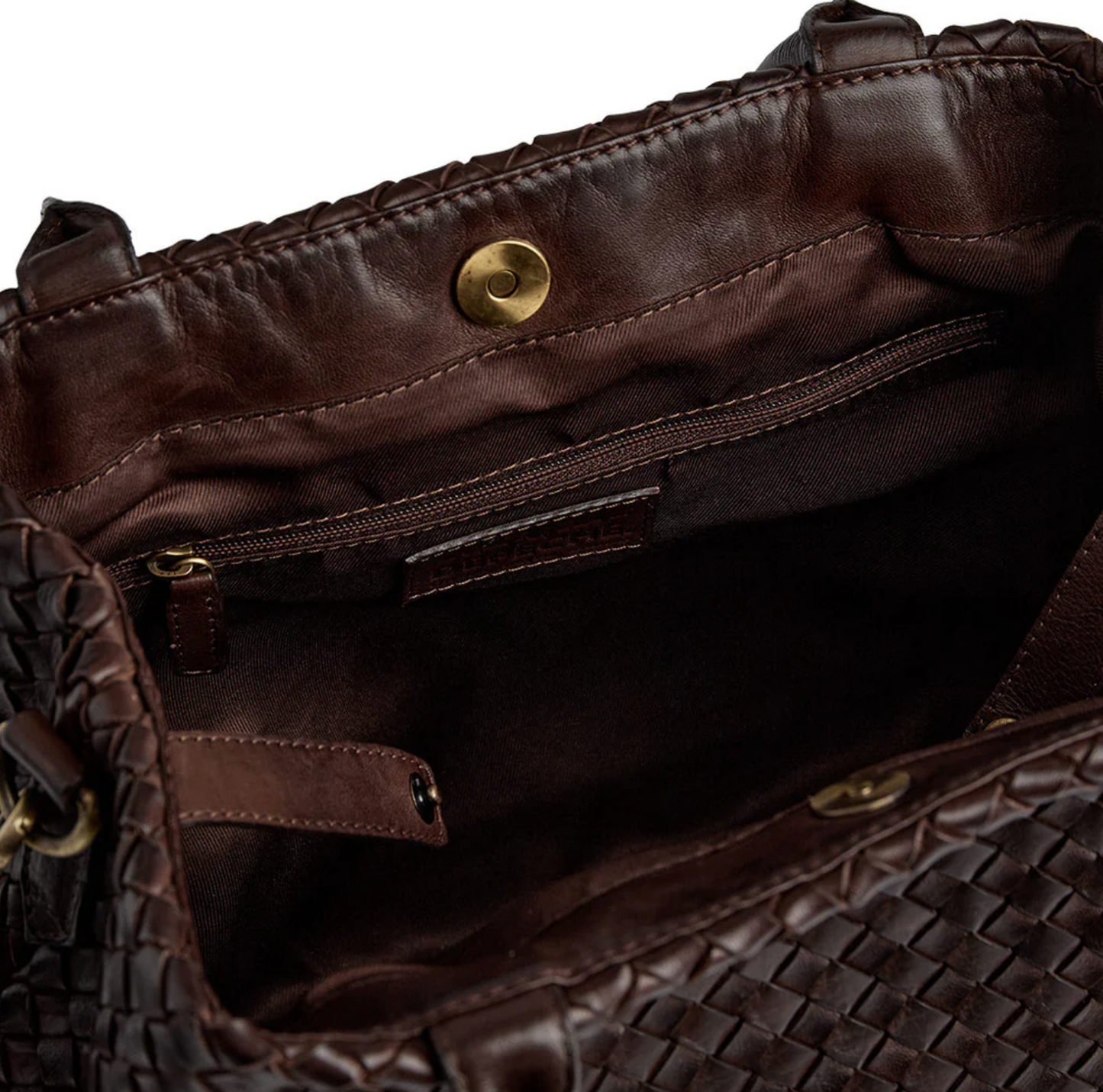 Shopper aus geflochtenem Leder - Braun