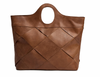 Exklusiver handgeflochtener Shopper - Soft Cognac