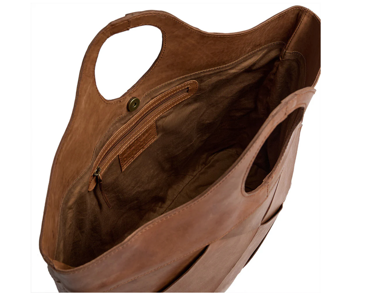 Exklusiver handgeflochtener Shopper - Soft Cognac