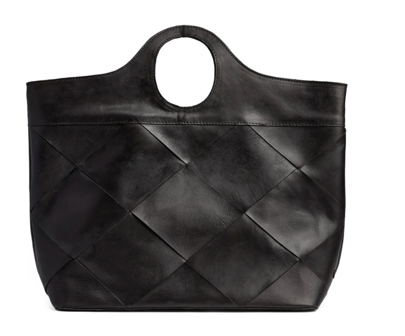 Exklusiver handgeflochtener Shopper - Schwarz