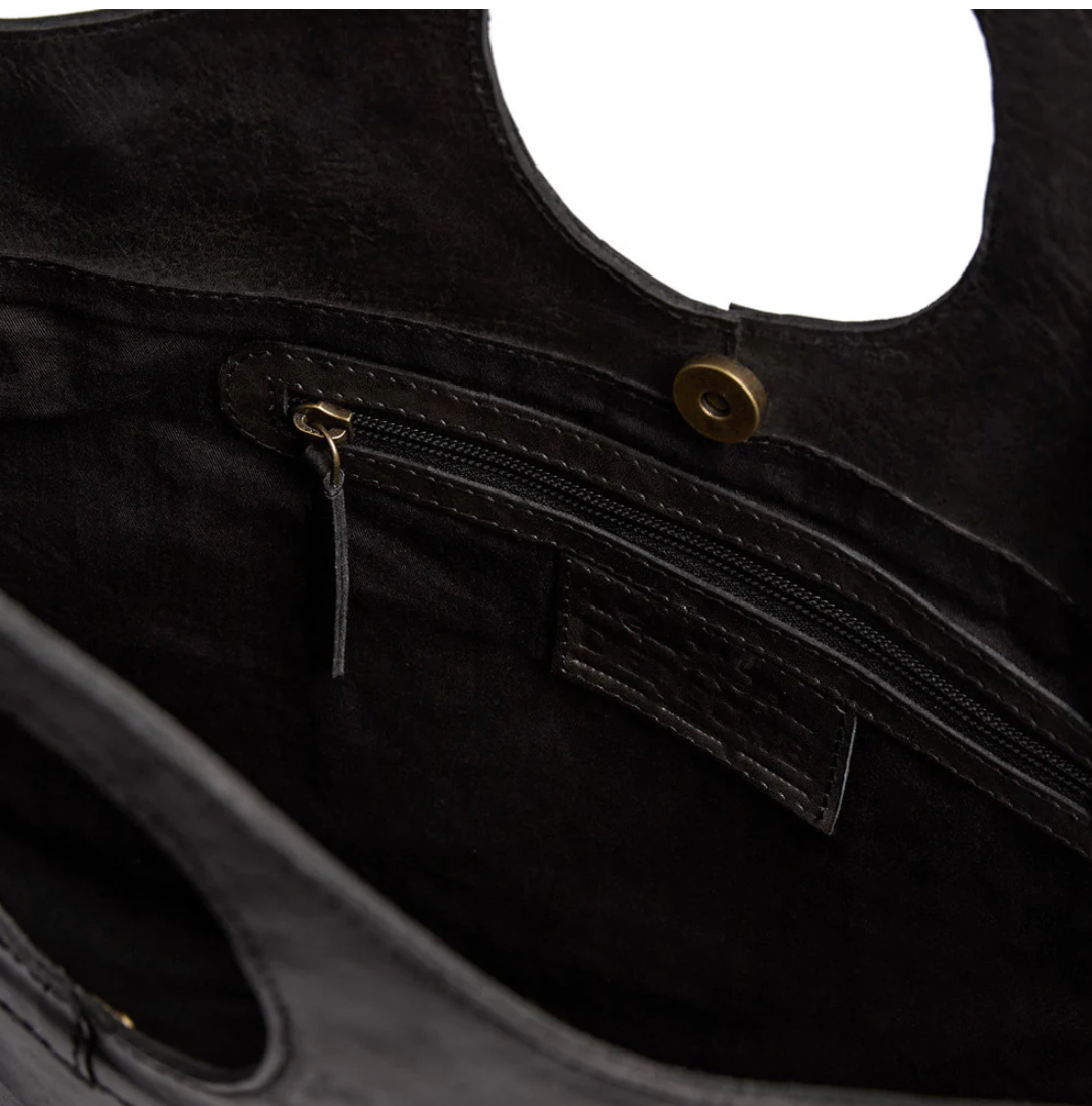 Exklusiver handgeflochtener Shopper - Schwarz