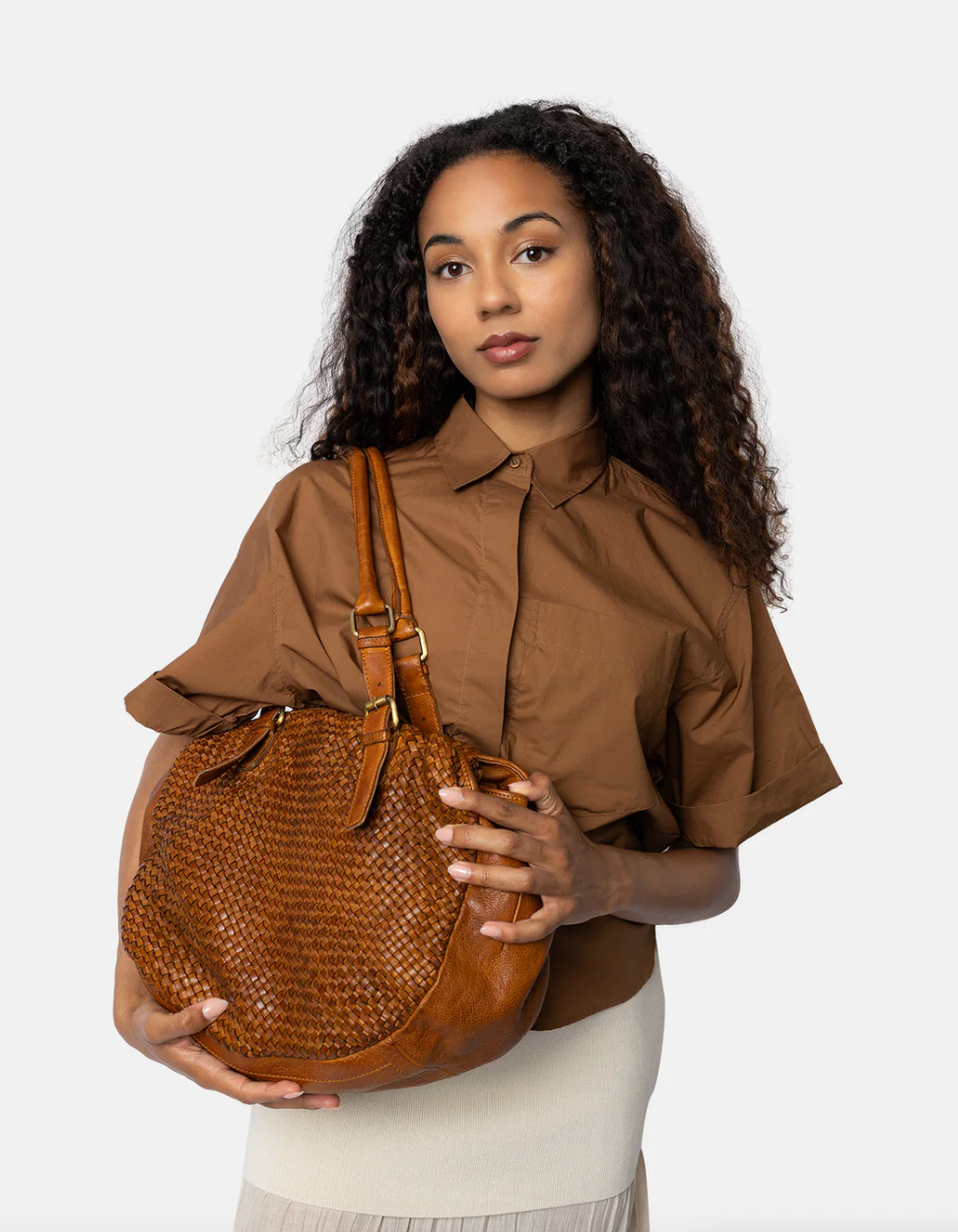 Schultertasche Minea - Cognac