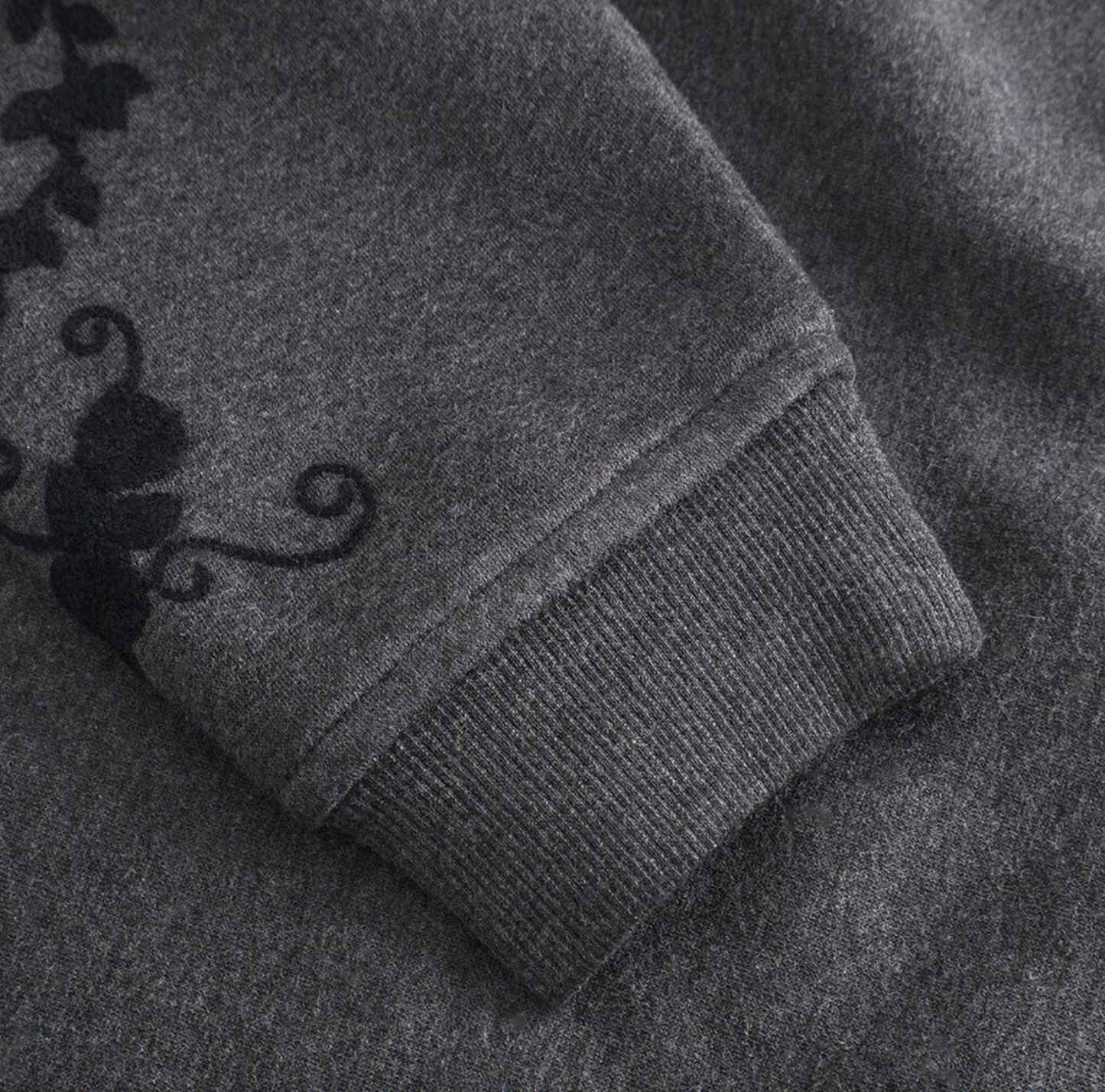 Sweatshirt mit Stickerei - Grau Oversize