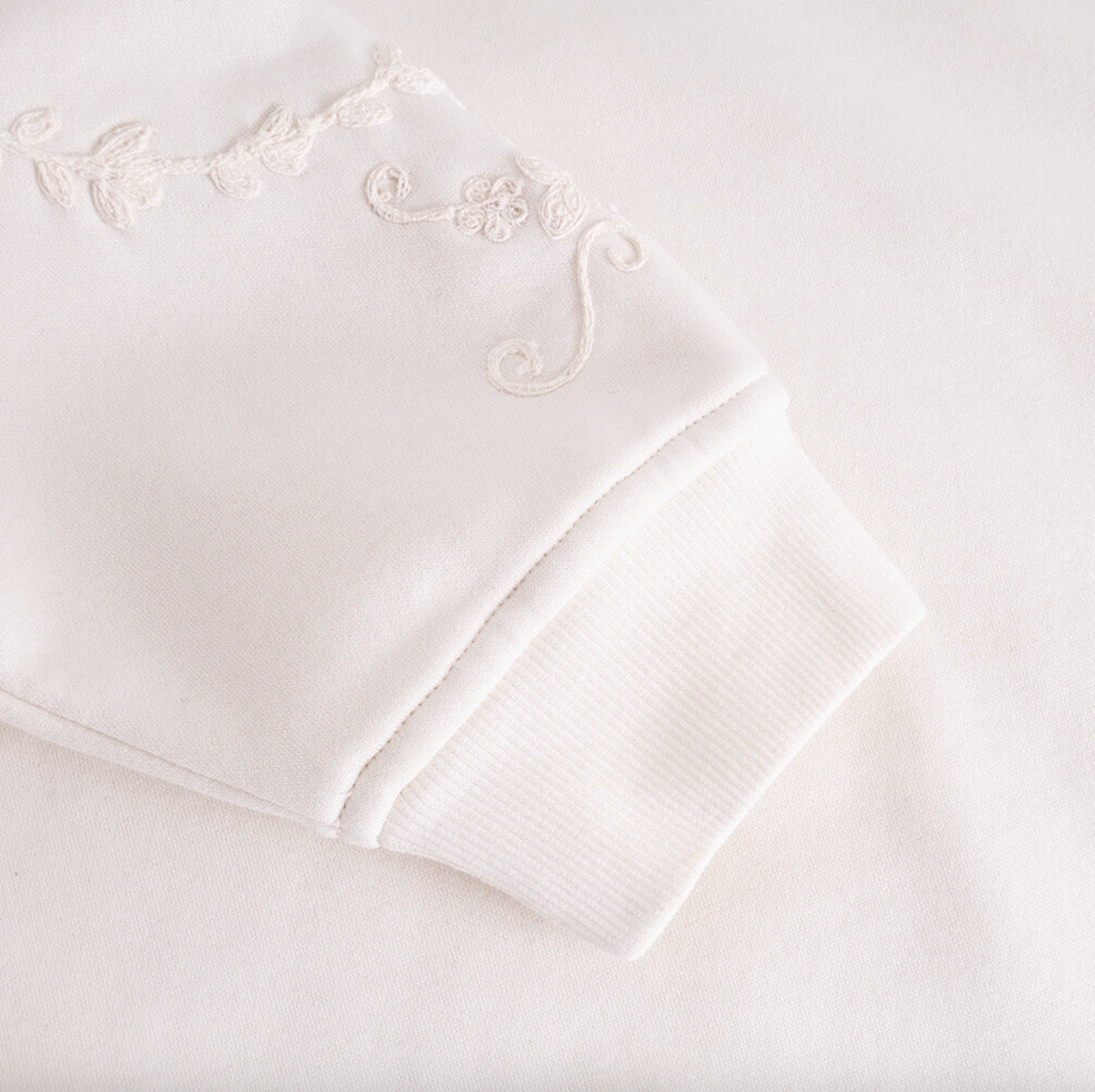 Sweatshirt mit Stickerei - White oversize