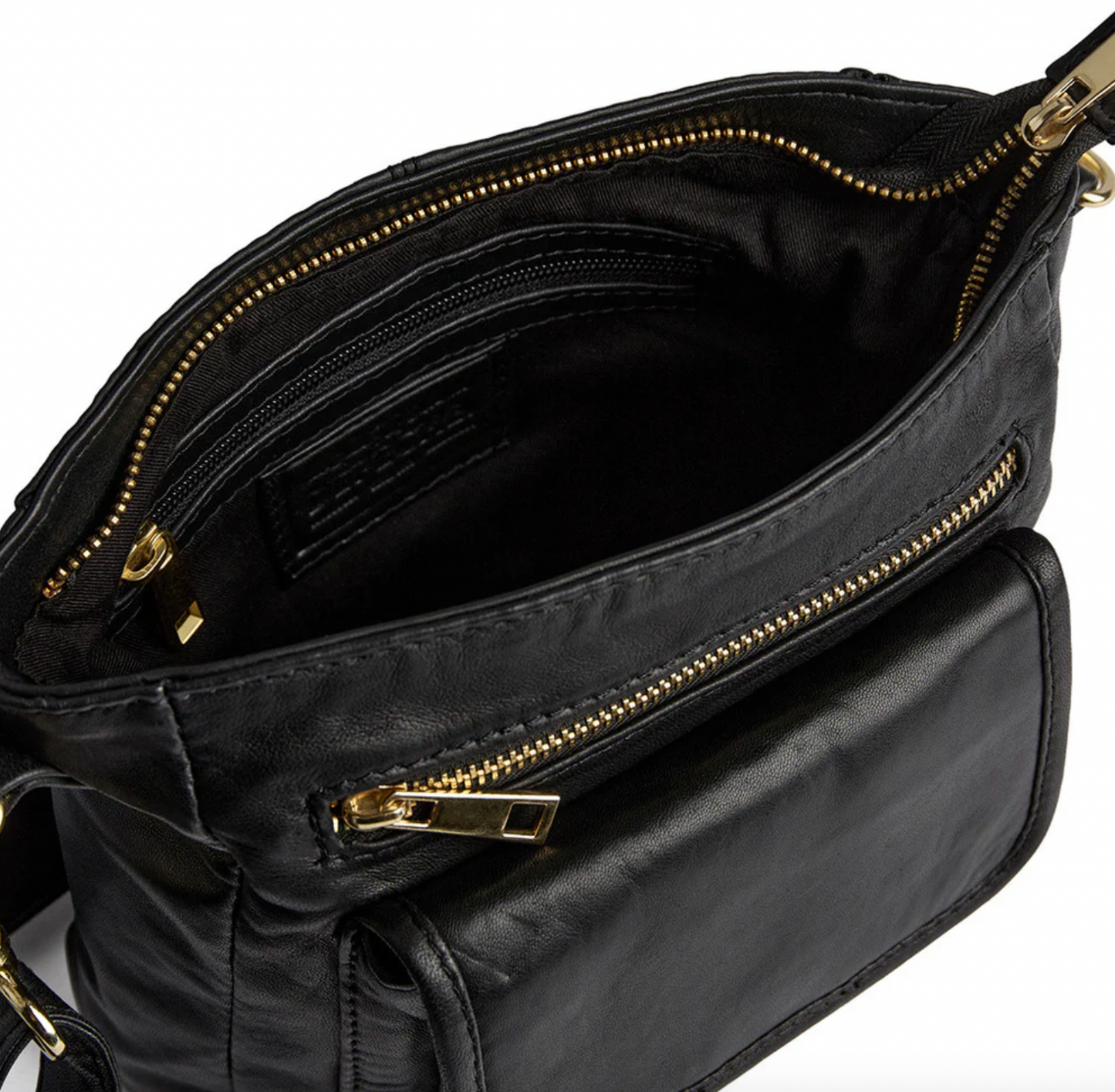 Crossover Damenhandtasche Schwarz/Gold