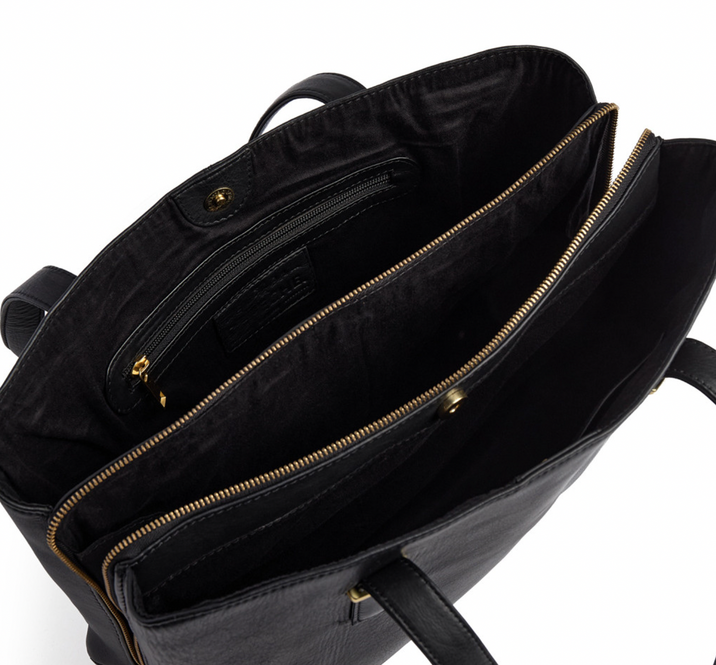 Arbeitstasche / Shopper - Schwarzes Kalbsleder
