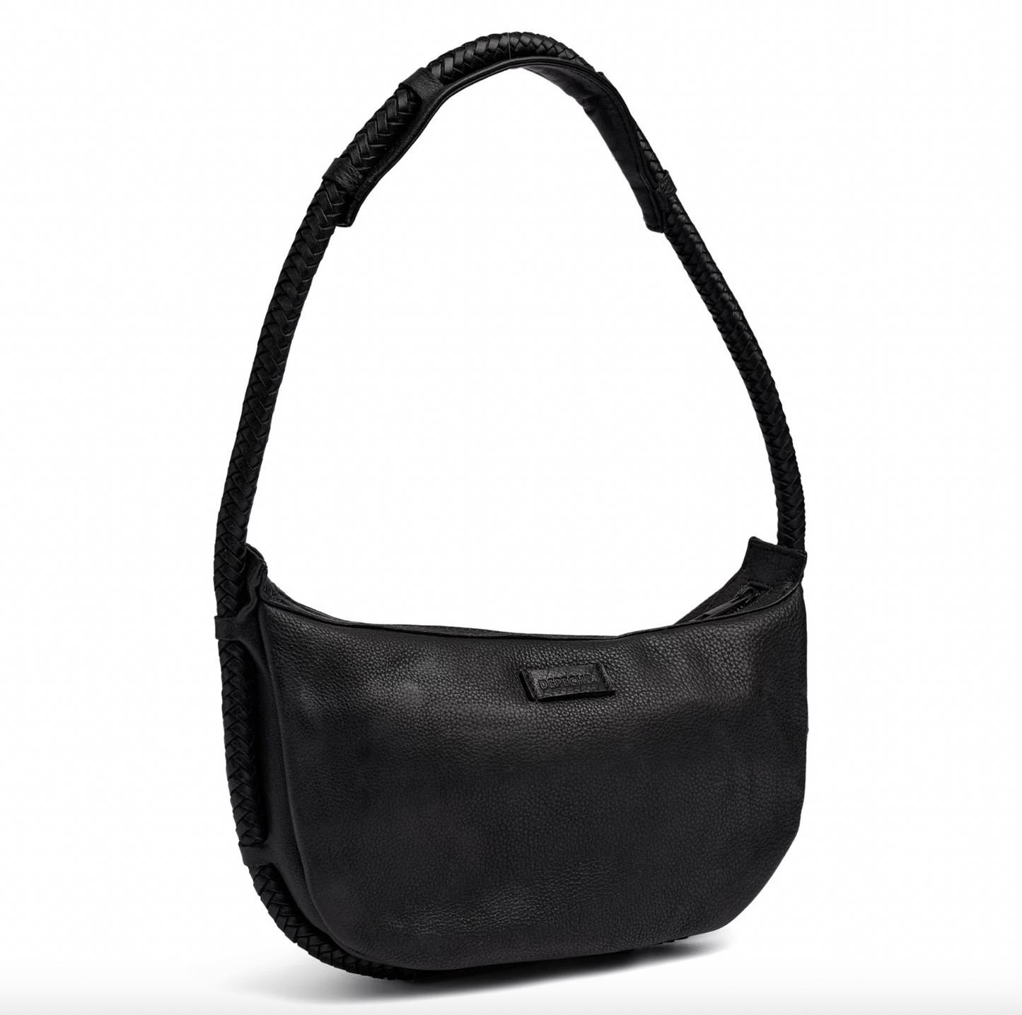 Handtasche mit schönem geflochtenem Riemen - Schwarz