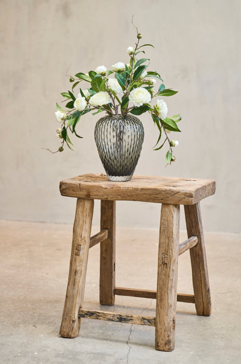 Vase mit Muster - Grau