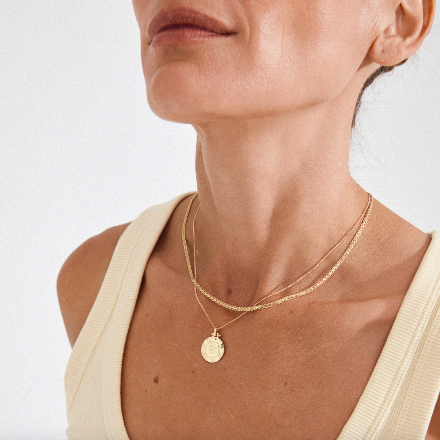 Halskette NOMAD 2-in-1 Coin - Vergoldet
