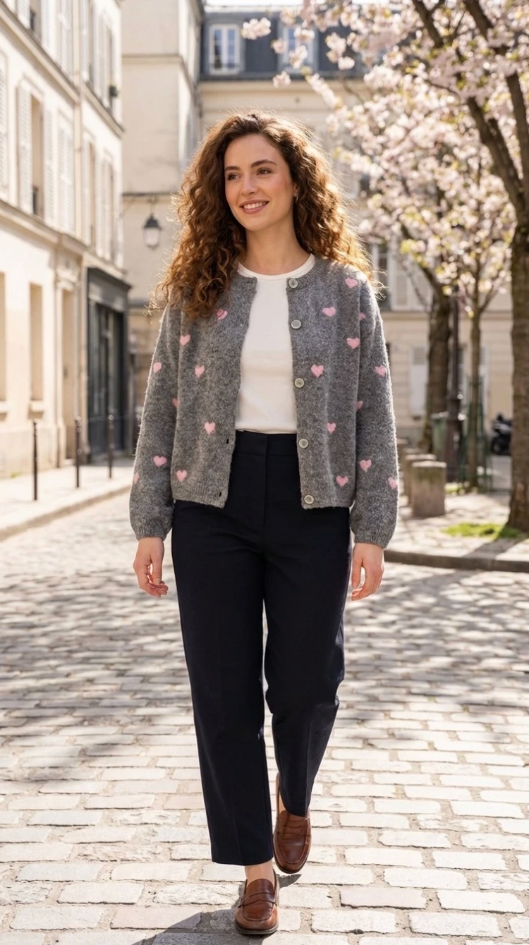 Cardigan Alpaka - Herzen