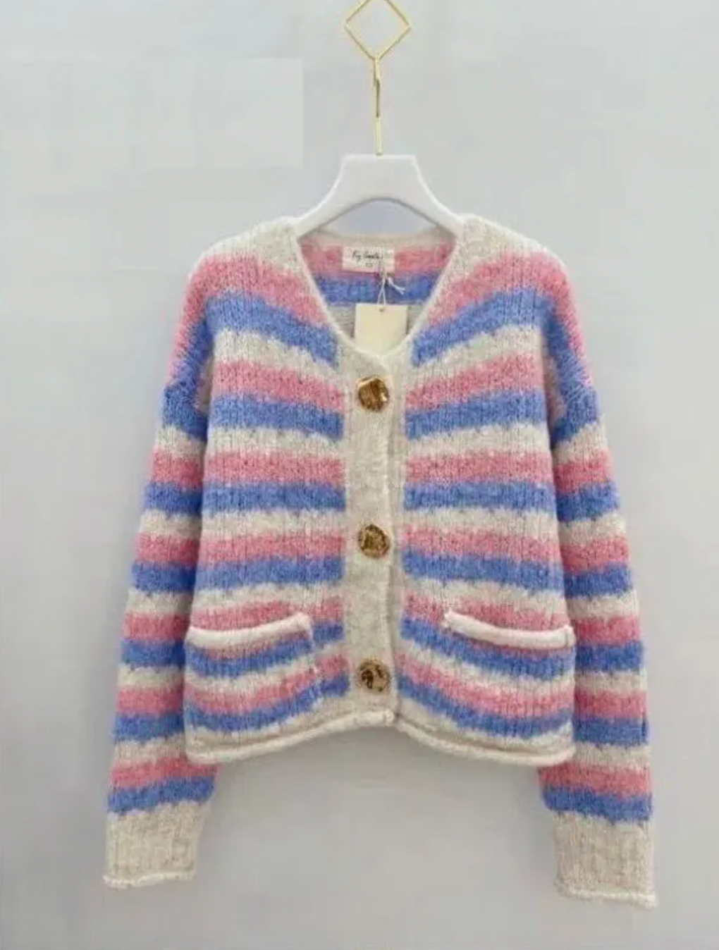 Cardigan Pastellstreifen
