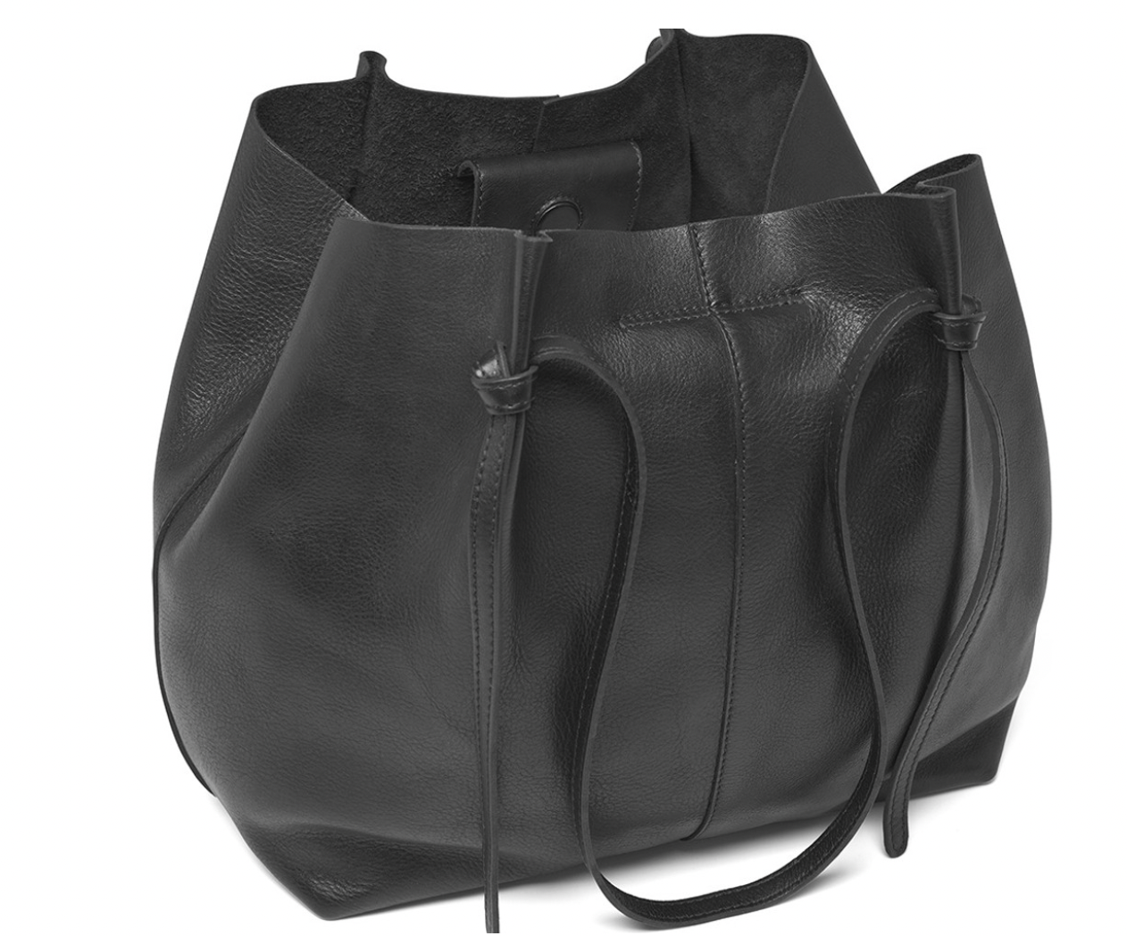 Shopper aus weichem Leder - Schwarz