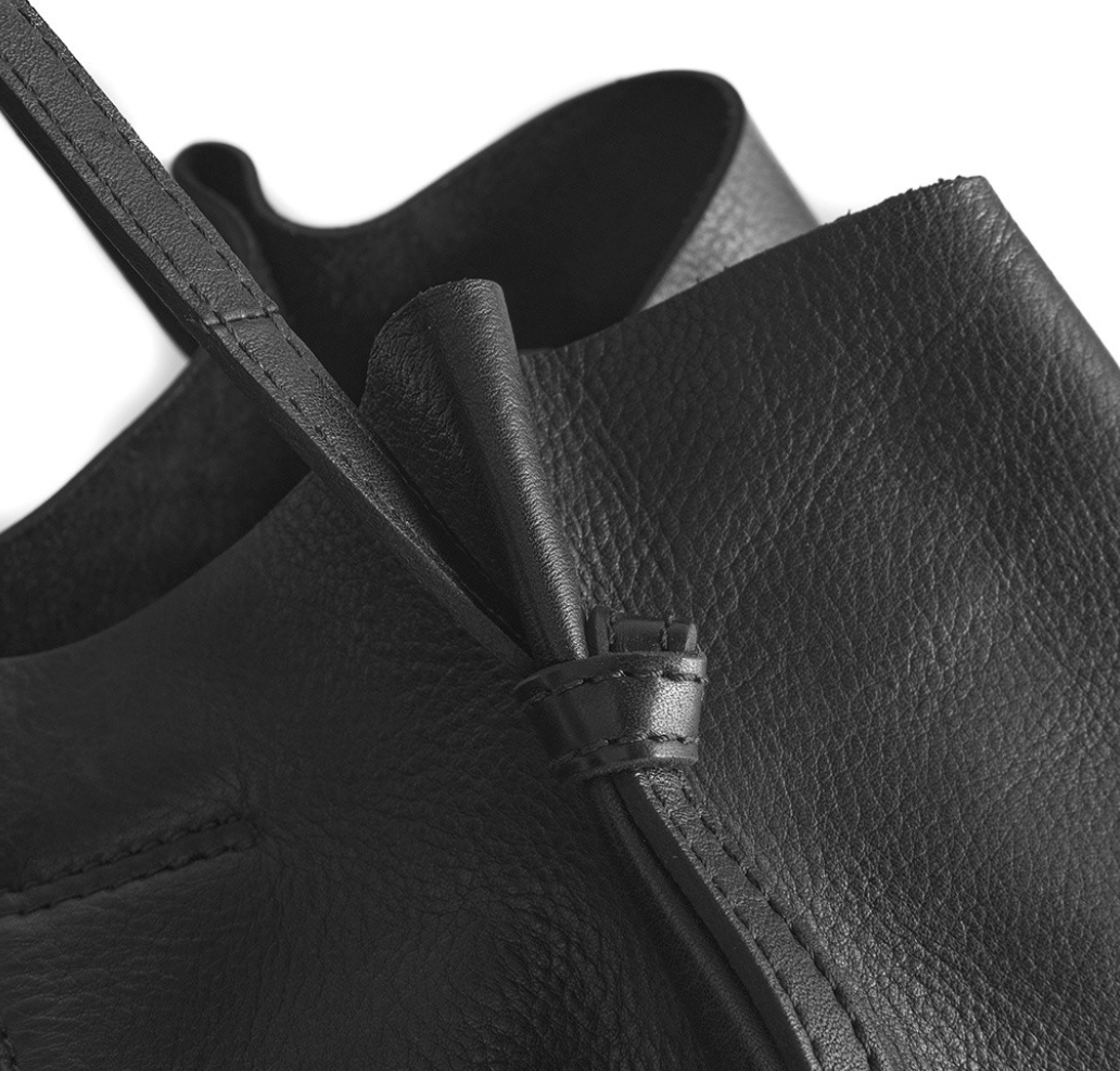 Shopper aus weichem Leder - Schwarz