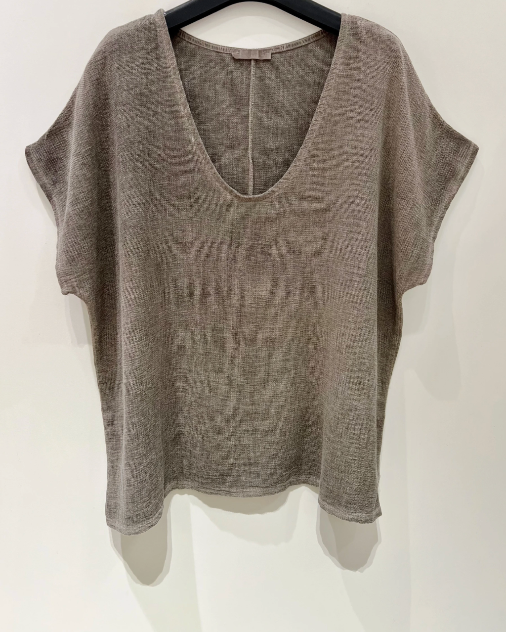 T-shirt Cozy Leinenmix - Brown