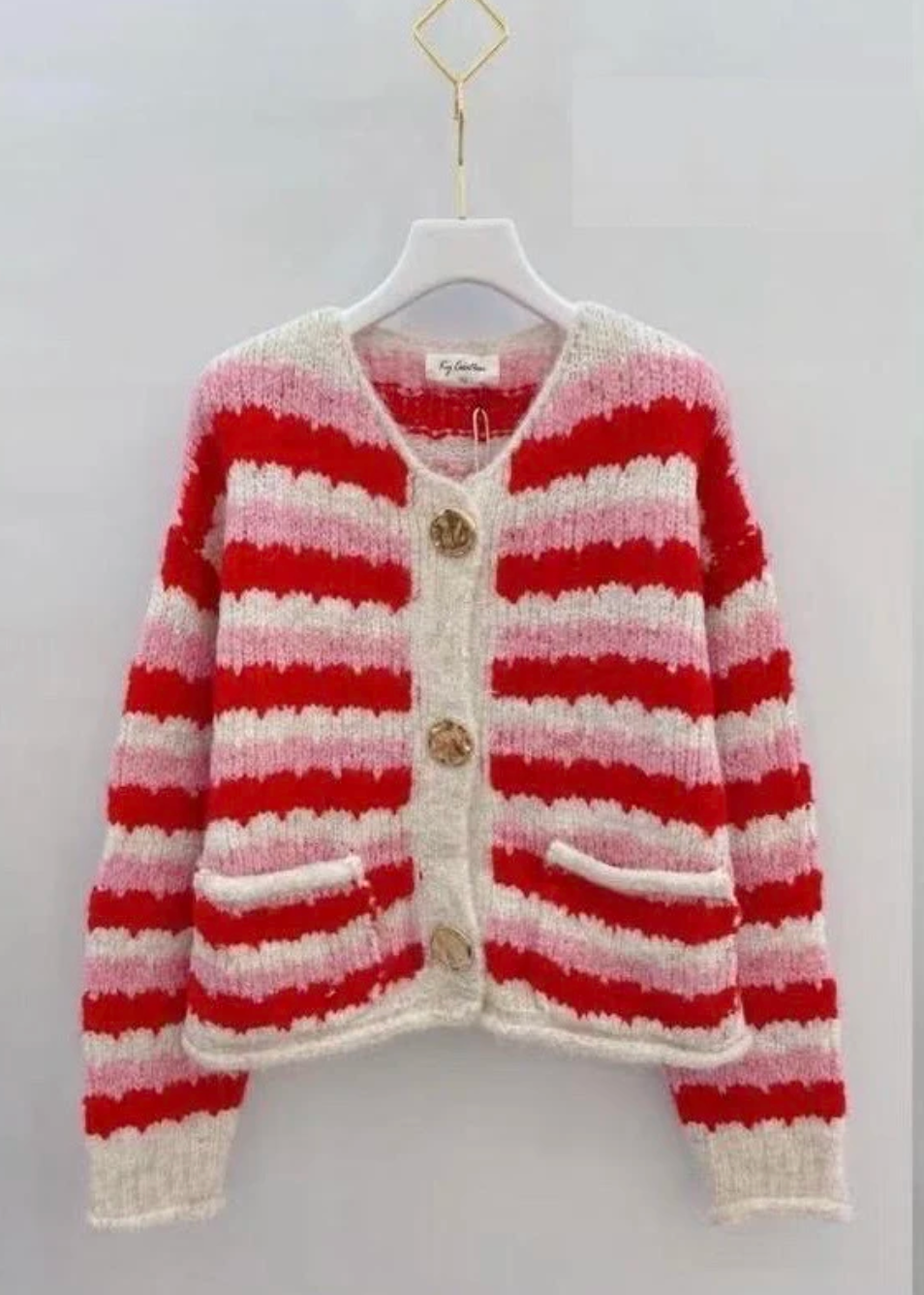 Cardigan Rot gestreift