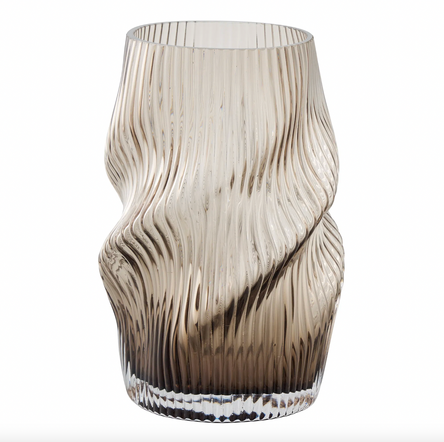 Gerillte Vase - Mundgeblasenes Glas