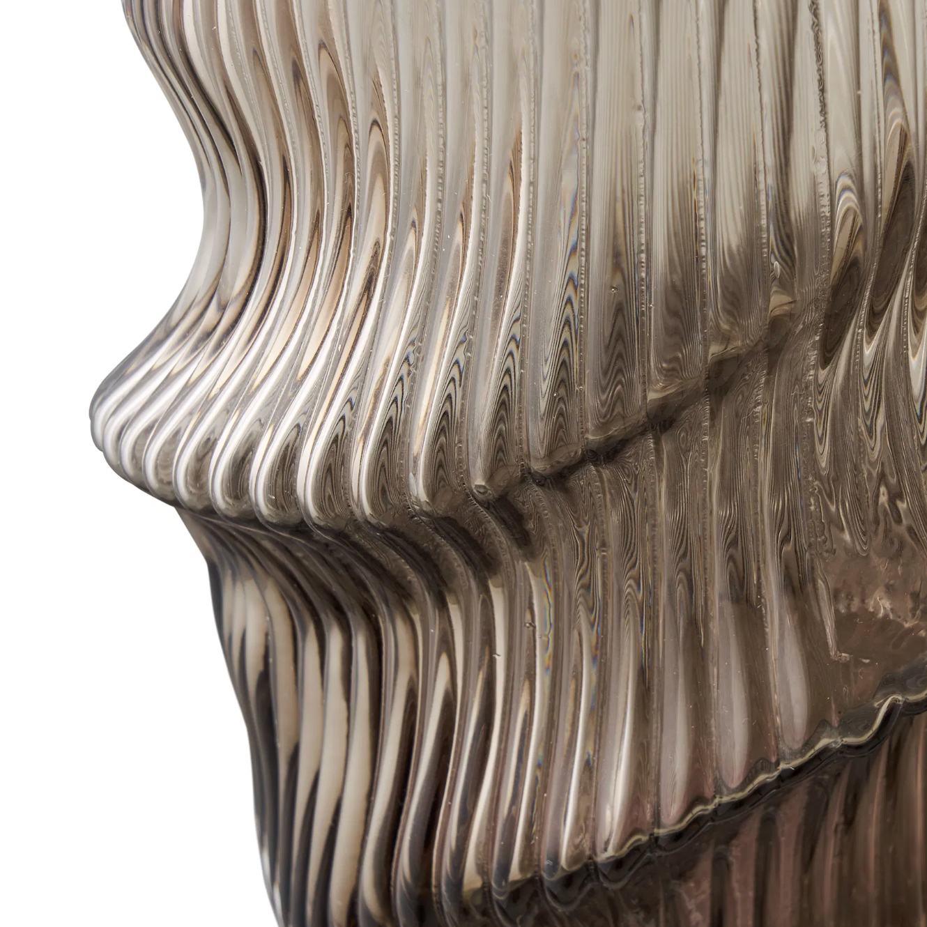 Gerillte Vase - Mundgeblasenes Glas