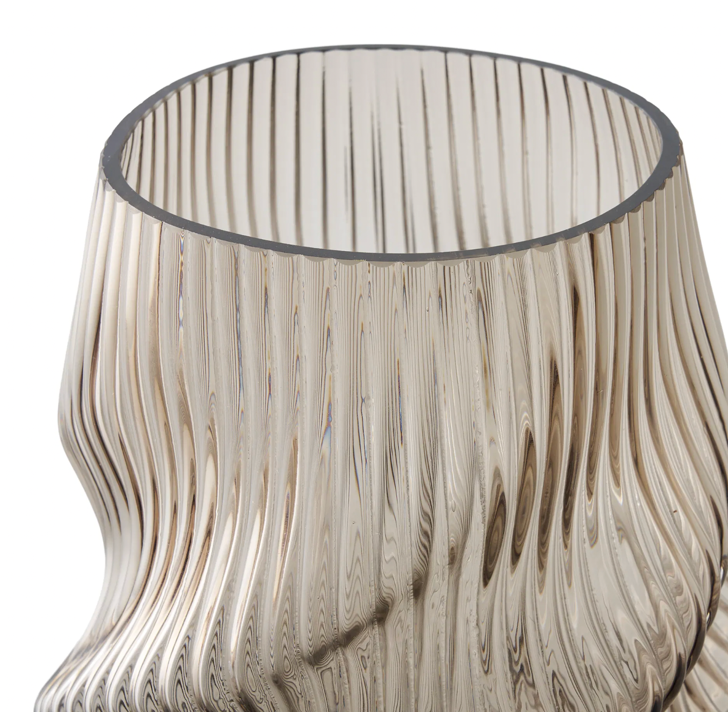 Gerillte Vase - Mundgeblasenes Glas