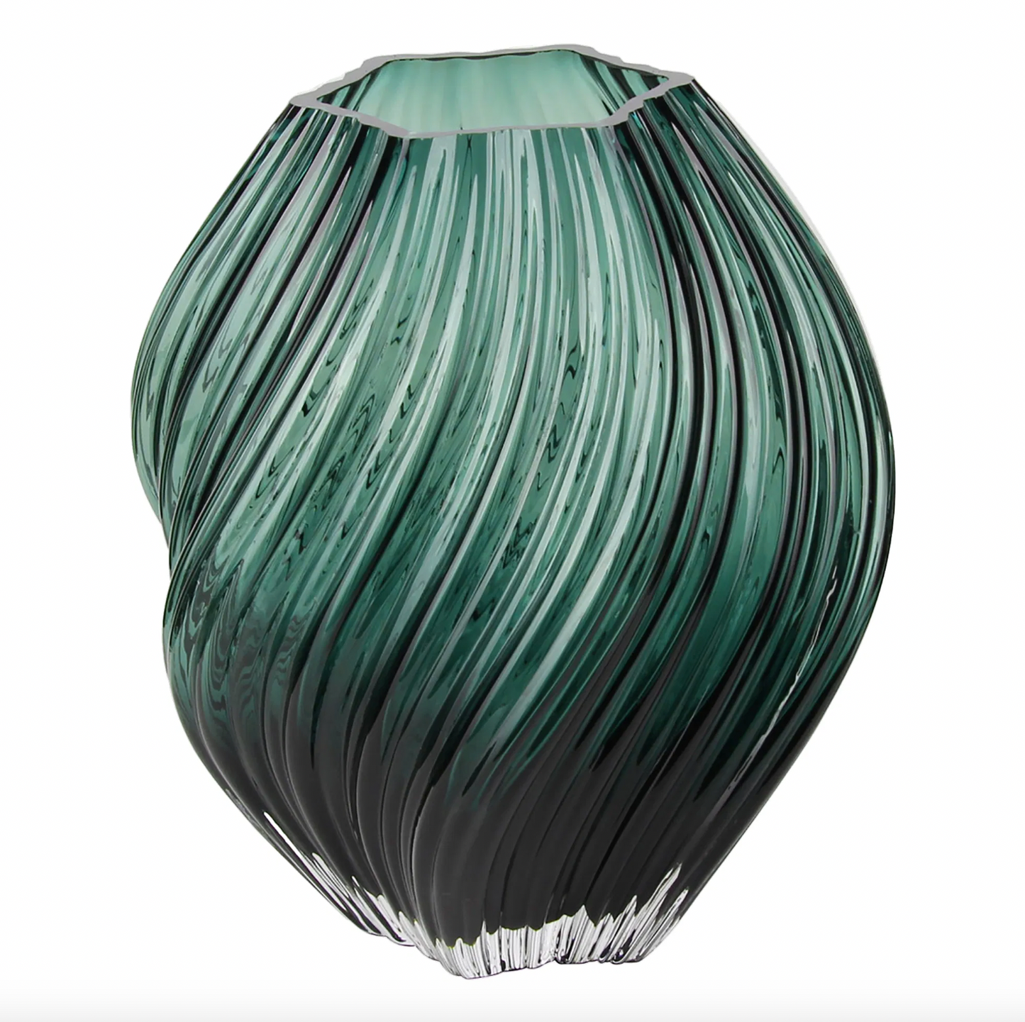 Grüne Vase - Mundgeblasenes Glas