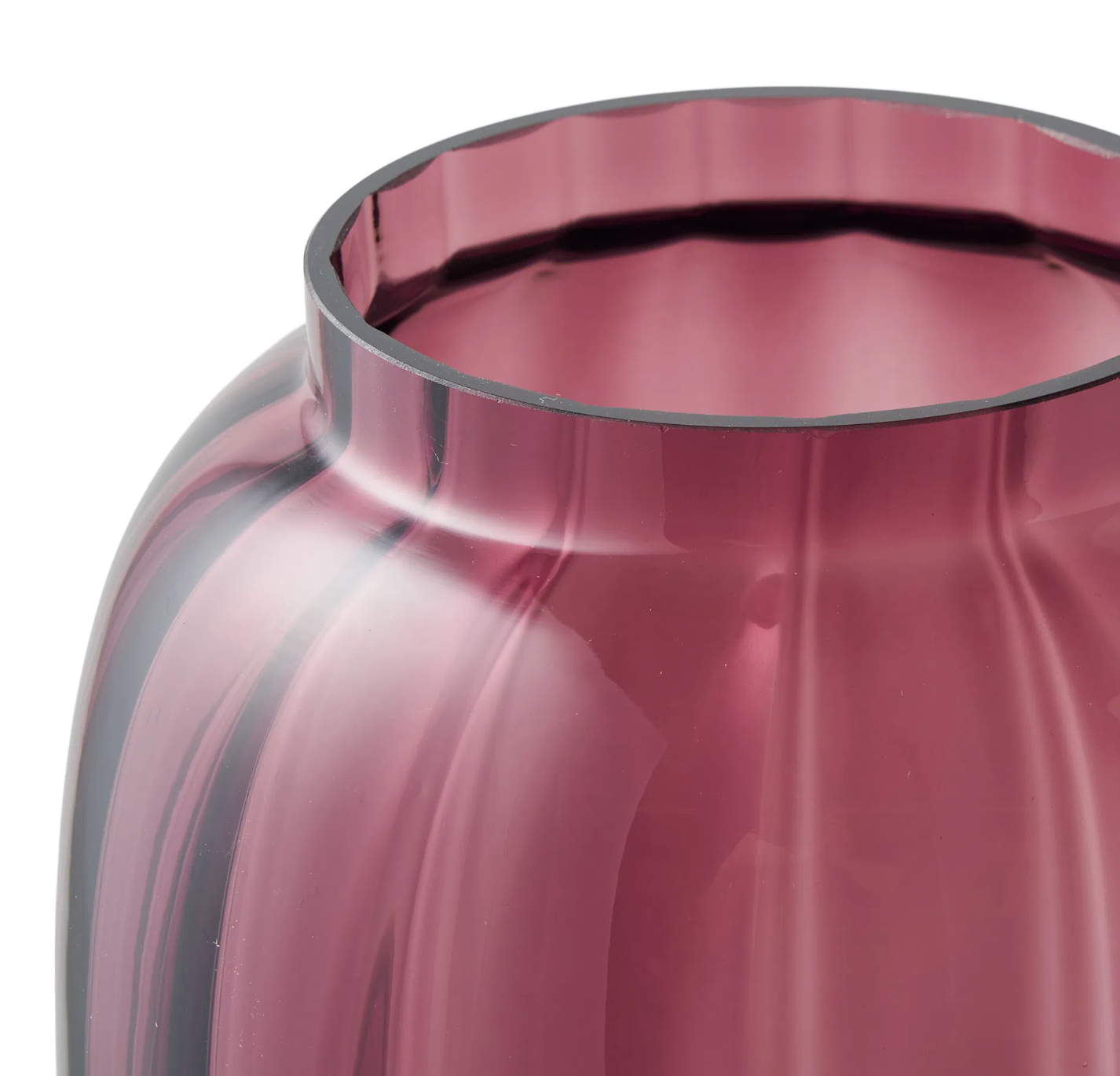 Vase bordeaux - Mundgeblasenes Glas