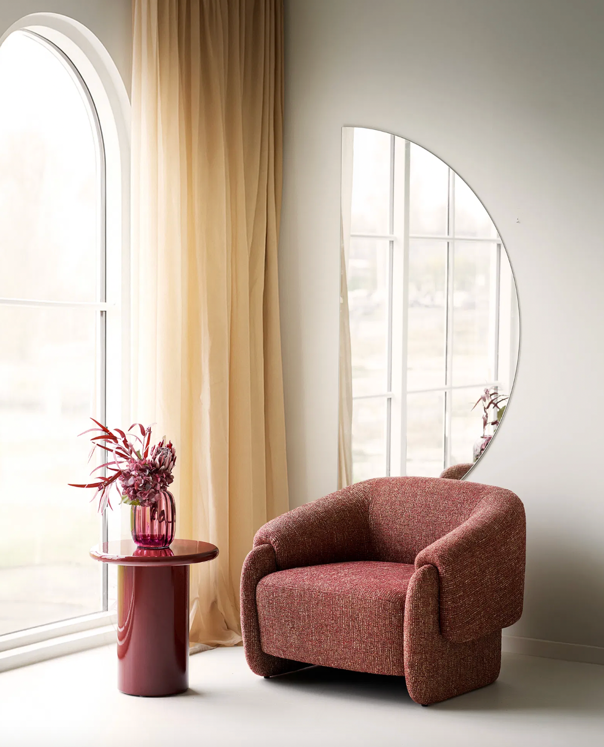 Vase bordeaux - Mundgeblasenes Glas