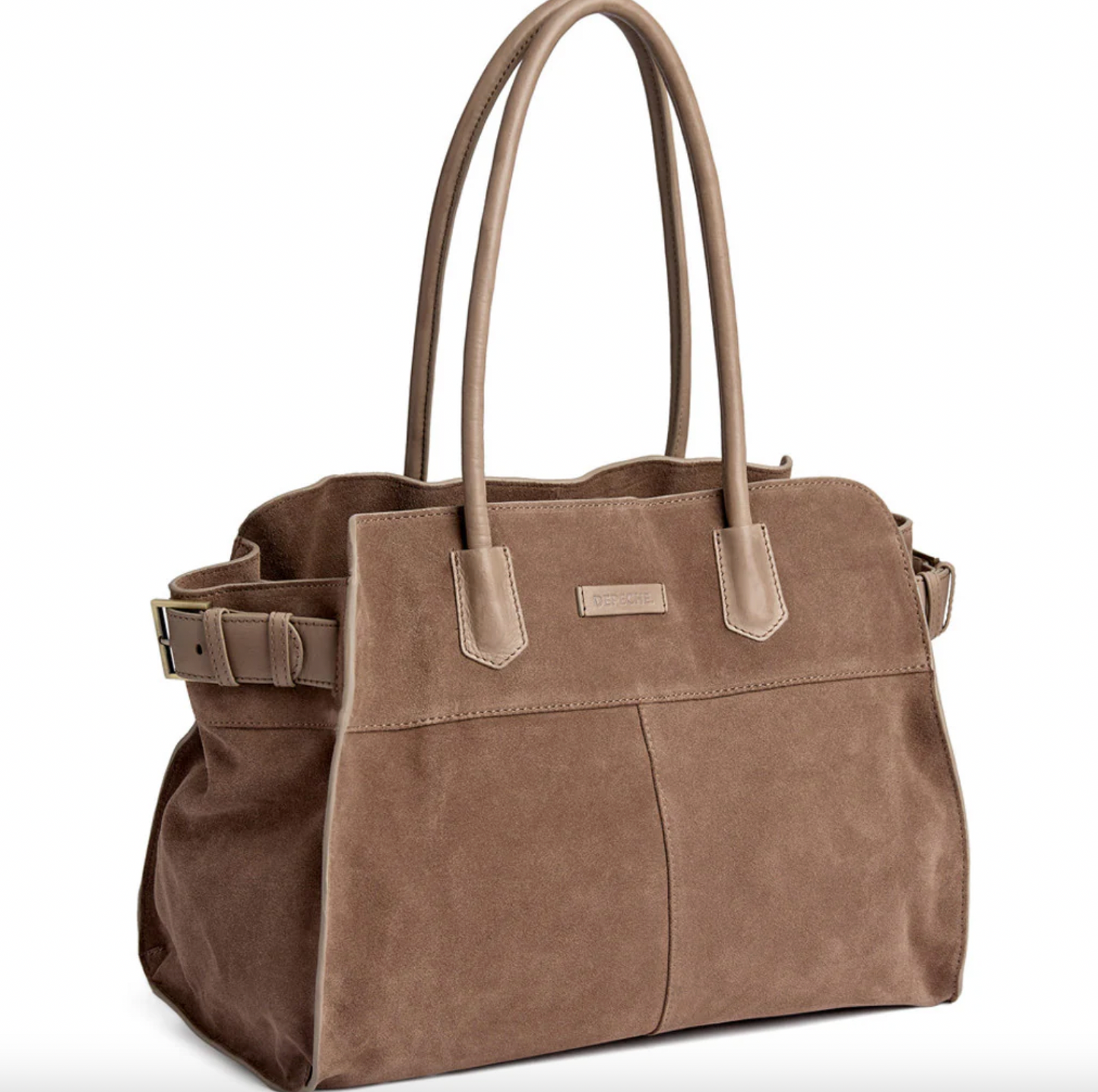 Wildleder-Shopper – Taupe