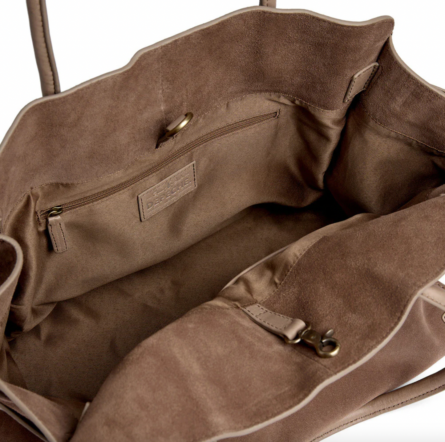 Wildleder-Shopper – Taupe