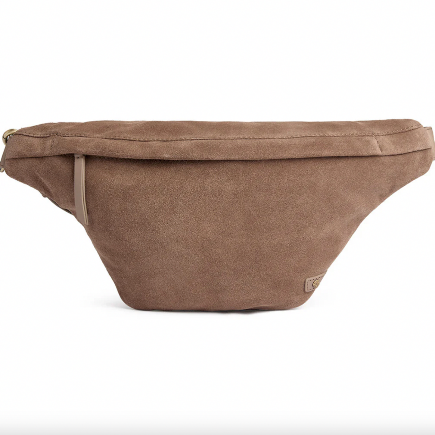 Schöne Wildleder-Bauchtasche - Taupe