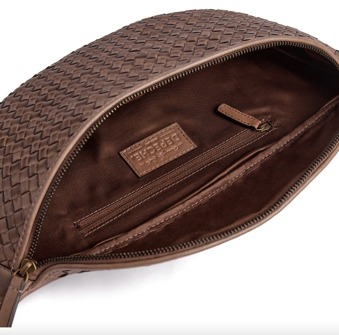 Gürteltasche geflochtenes Kalbsleder - Taupe