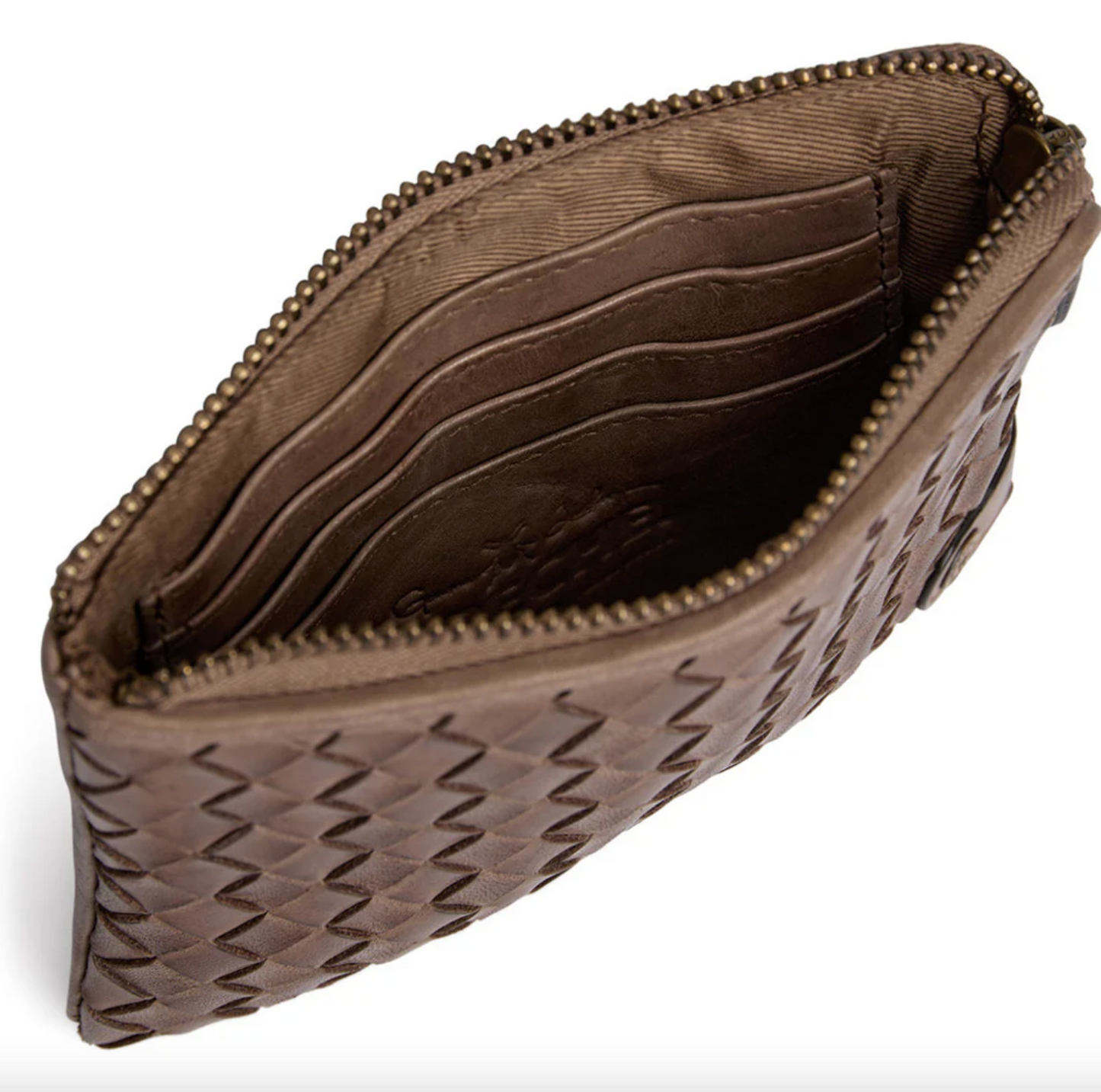 Portemonnaie Sofya - handgeflochten Dark Taupe