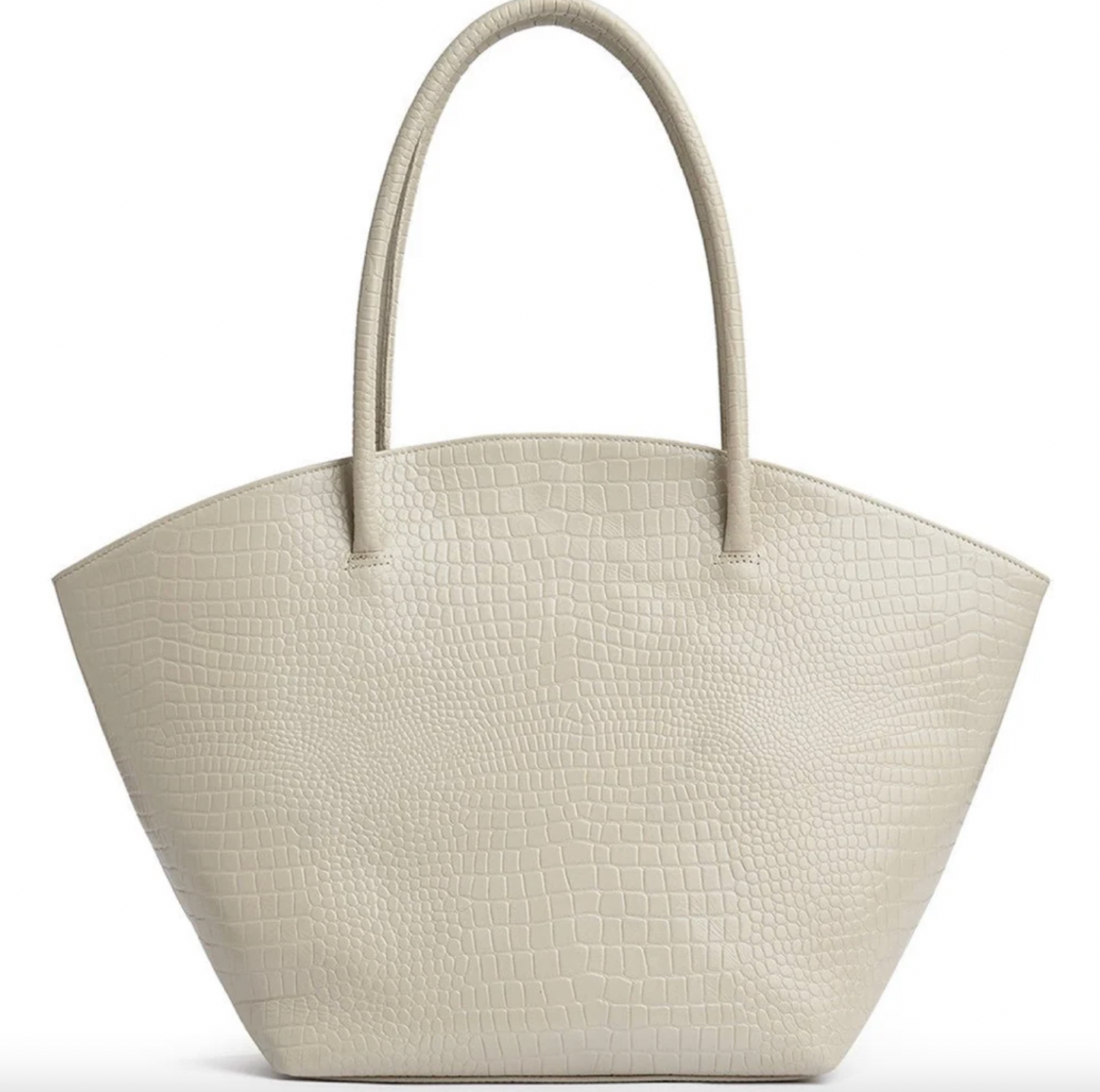 Shopper Croco aus Leder - Sand