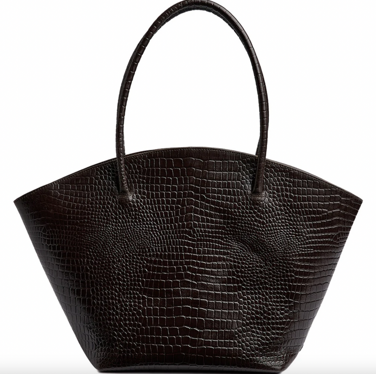 Croco-Shopper aus Leder - Braun