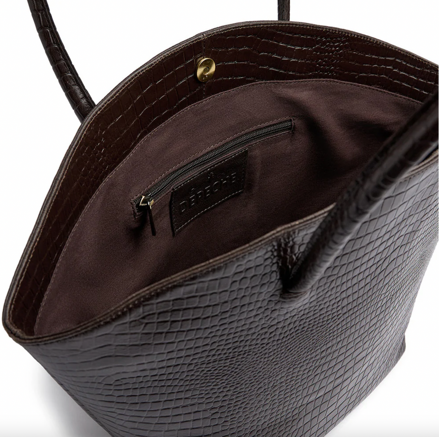 Croco-Shopper aus Leder - Braun