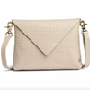 Clutch Croco aus Leder - Sand