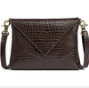 Clutch Croco aus Leder - Braun