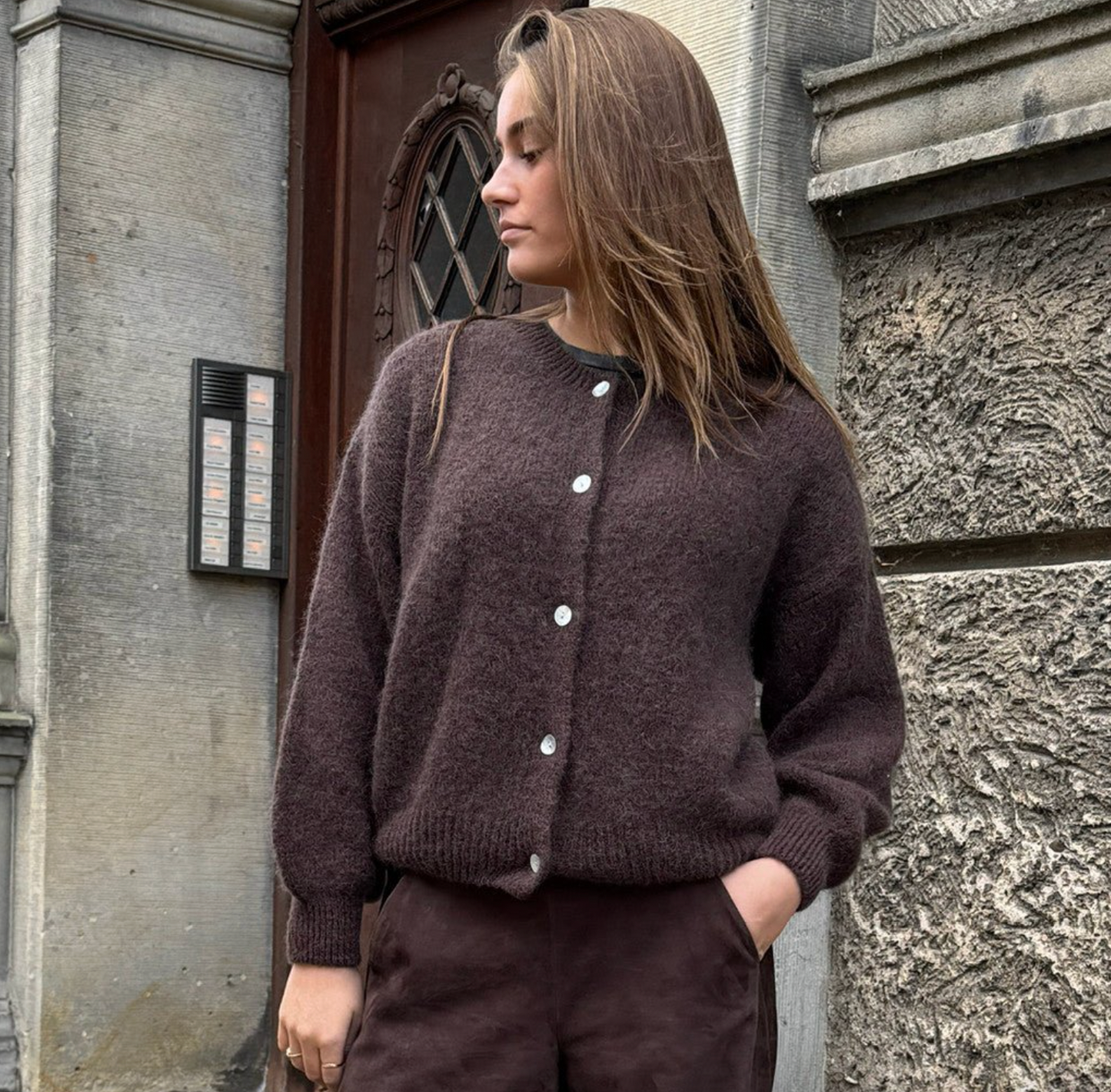 Alpaca Cardigan Depeche - Brown